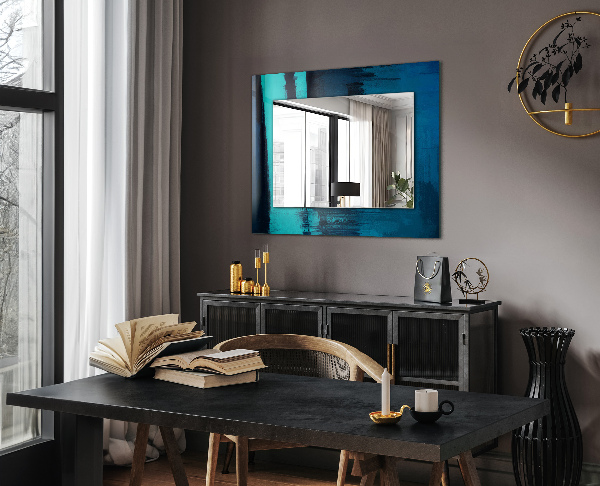 Espelho com moldura decorada Arte Azul Astrata