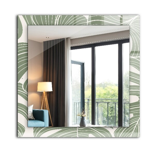 Espelho com moldura decorada modelo Nebulosa folha de monstera