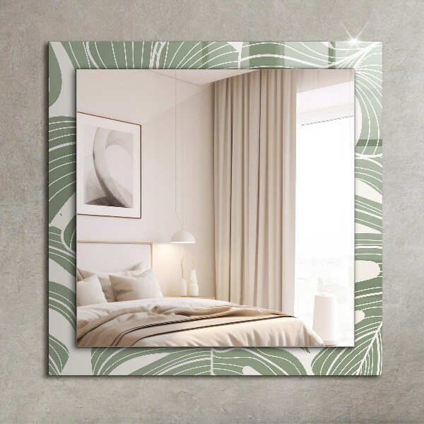 Espelho com moldura decorada modelo Nebulosa folha de monstera