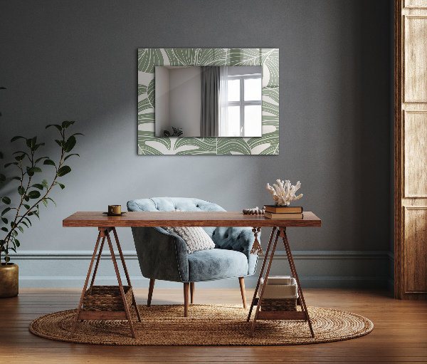 Espelho com moldura decorada modelo Nebulosa folha de monstera