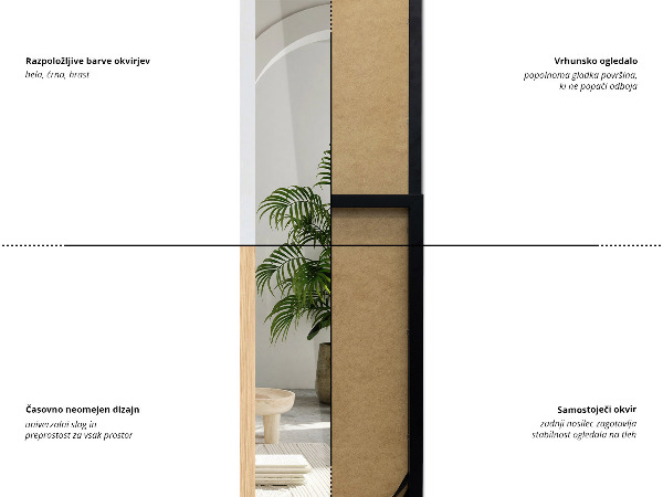 Espelho de chão carvalho 36x156 cm