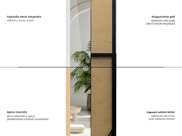 Espelho de chão carvalho 36x156 cm