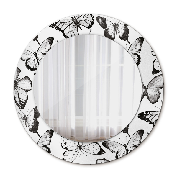 Espelho circular de parede decorativo Borboleta
