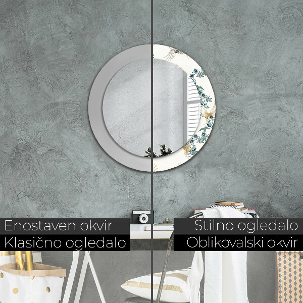 Espelho circular de parede decorativo Chinoseries