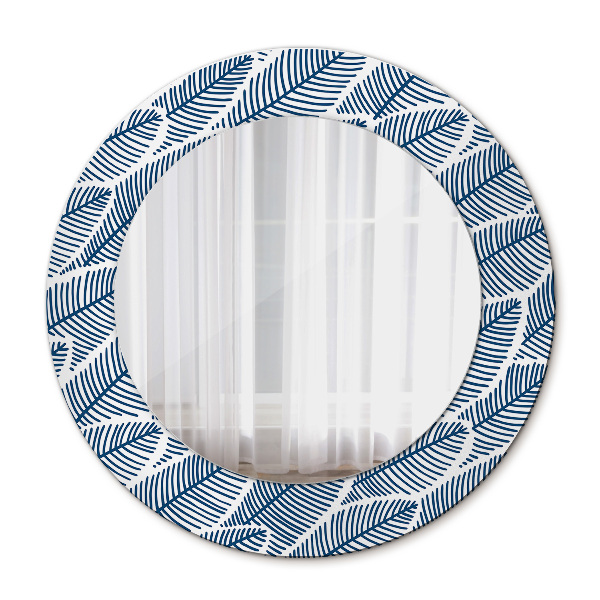 Espelho circular de parede decorativo Folhas