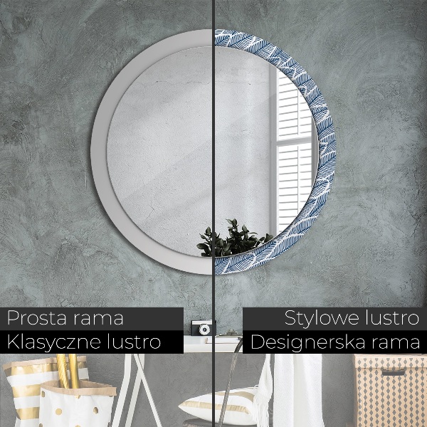 Espelho circular de parede decorativo Folhas