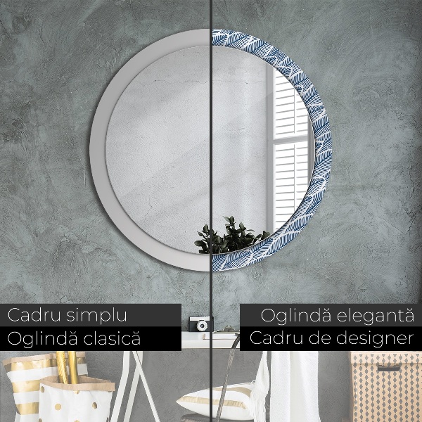 Espelho circular de parede decorativo Folhas