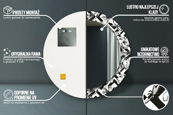 Espelho circular de parede decorativo Colibris