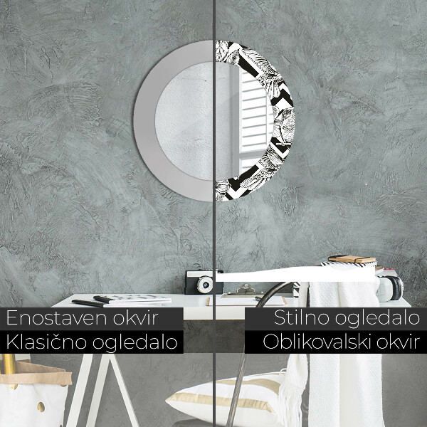 Espelho circular de parede decorativo Colibris