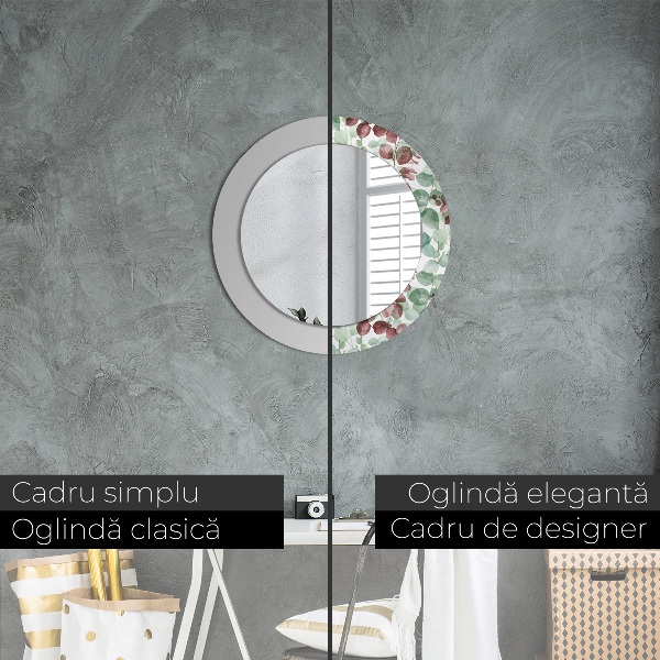 Espelho de parede circular decorativo Eucalipto