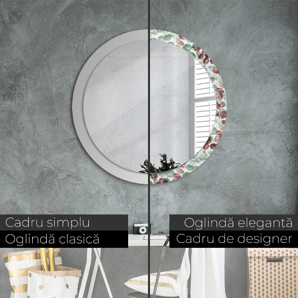 Espelho de parede circular decorativo Eucalipto