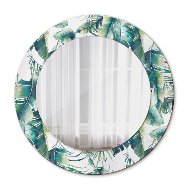 Espelho circular de parede decorativo Folhas