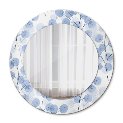 Espelho circular decorativo de parede Folhas de ramos