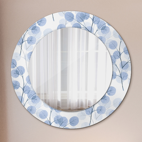 Espelho circular decorativo de parede Folhas de ramos