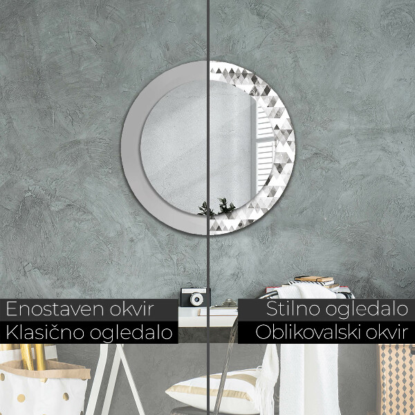 Espelho circular de parede decorativo Triângulo arco-íris