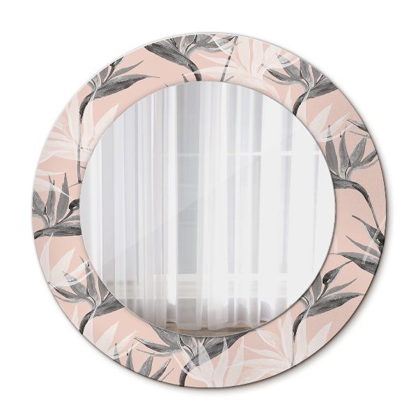 Espelho circular de parede decorativo Paraíso dos pássaros
