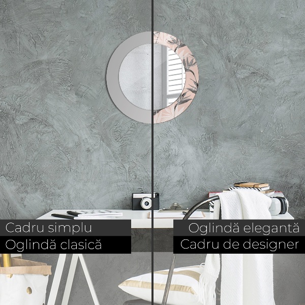 Espelho circular de parede decorativo Paraíso dos pássaros