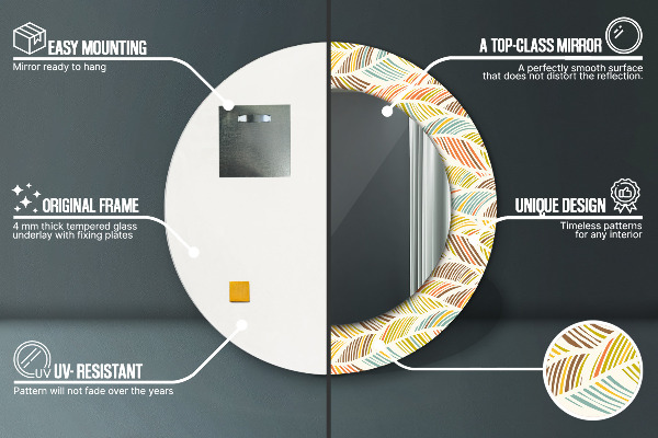 Espelho circular de parede decorativo Abstrato