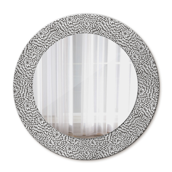 Espelho circular de parede decorativo Padrão floral