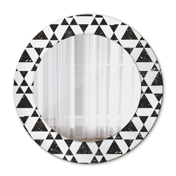 Espelho circular de parede decorativo Triângulos geométricos