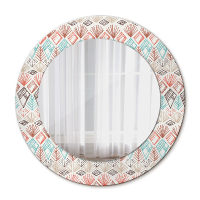 Espelho circular de parede decorativo Padrão étnico