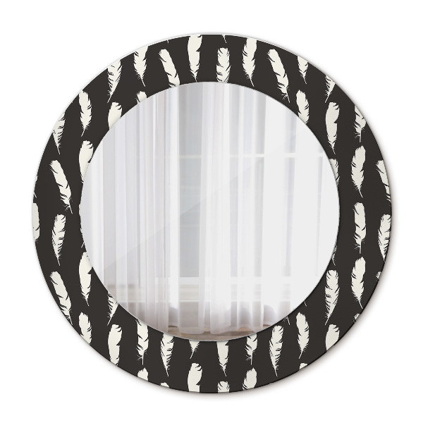 Espelho circular de parede decorativo Penas