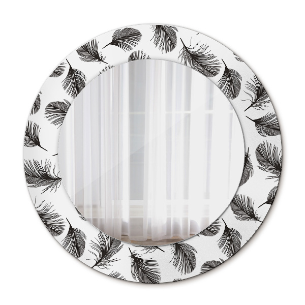 Espelho circular de parede decorativo Penas