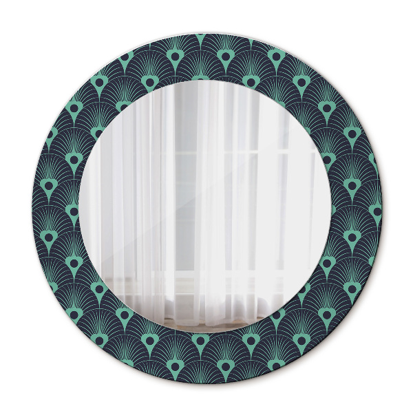 Espelho circular de parede decorativo Padrão floral