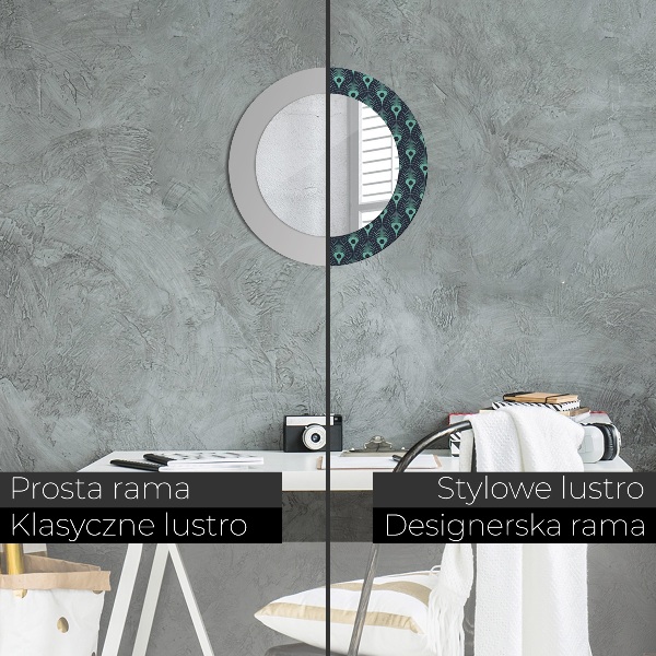 Espelho circular de parede decorativo Padrão floral