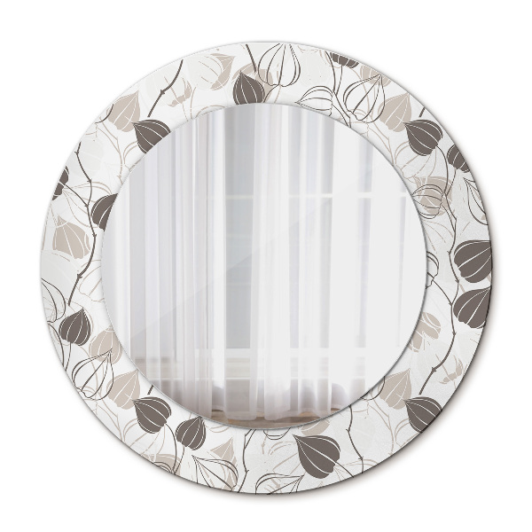 Espelho circular de parede decorativo Floral abstrato