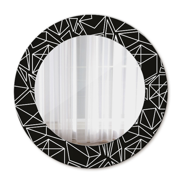 Espelho circular decorativo de parede Padrão geométrico