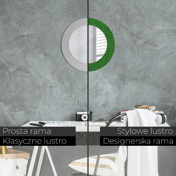 Espelho circular de parede decorativo Relva verde