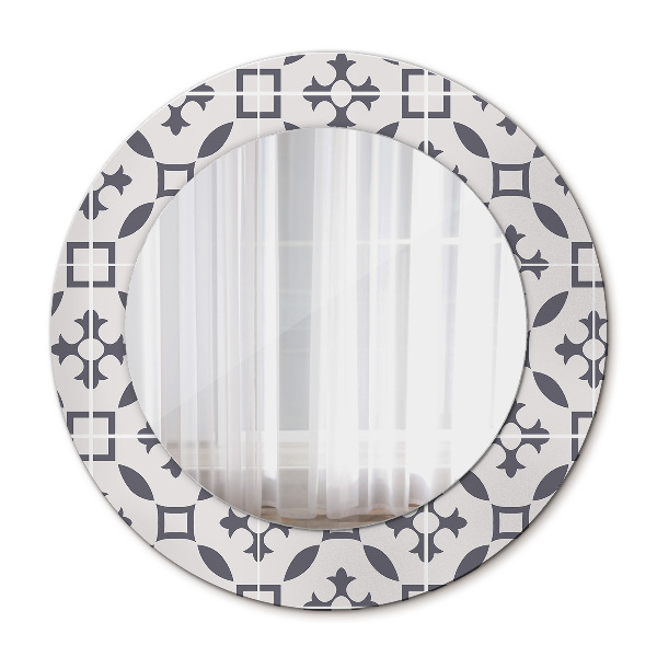 Espelho circular de parede decorativo Azulejos antigos