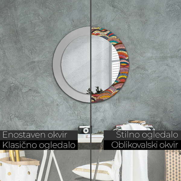 Espelho circular de parede decorativo Ornamento boémio