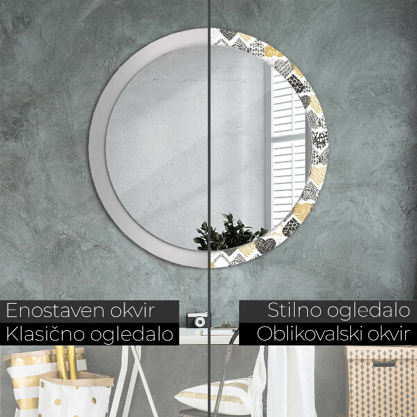 Espelho circular de parede decorativo Rabisco de corações