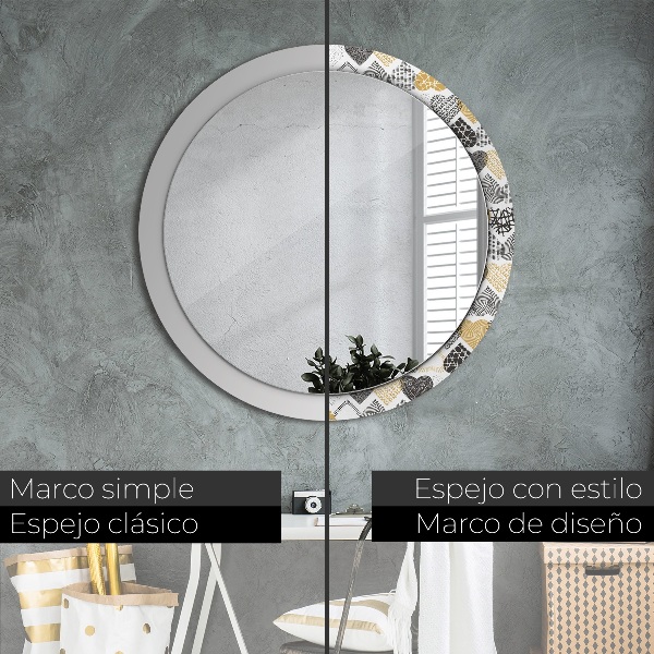 Espelho circular de parede decorativo Rabisco de corações