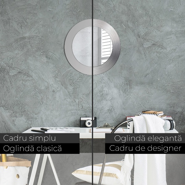 Espelho de parede circular decorativo Aço brilhante