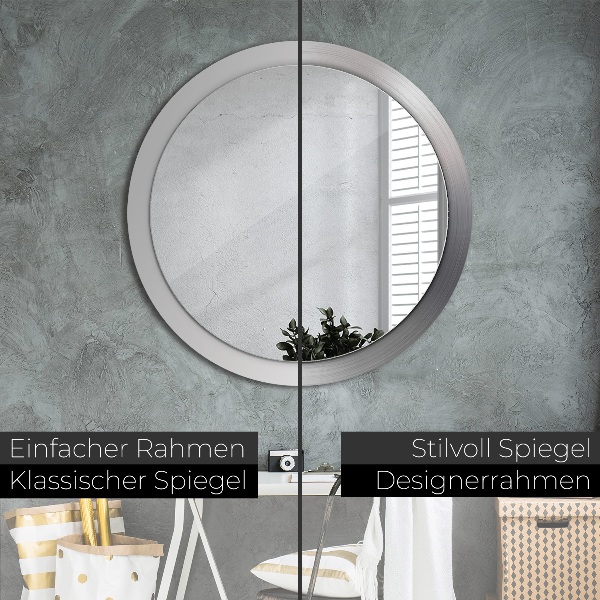 Espelho de parede circular decorativo Aço brilhante