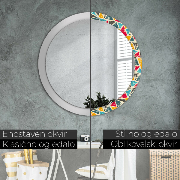 Espelho de parede circular decorativo Composição retro