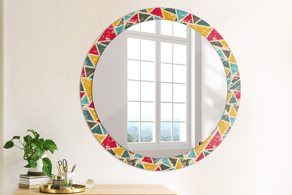 Espelho de parede circular decorativo Composição retro