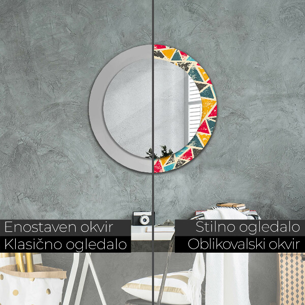 Espelho de parede circular decorativo Composição retro
