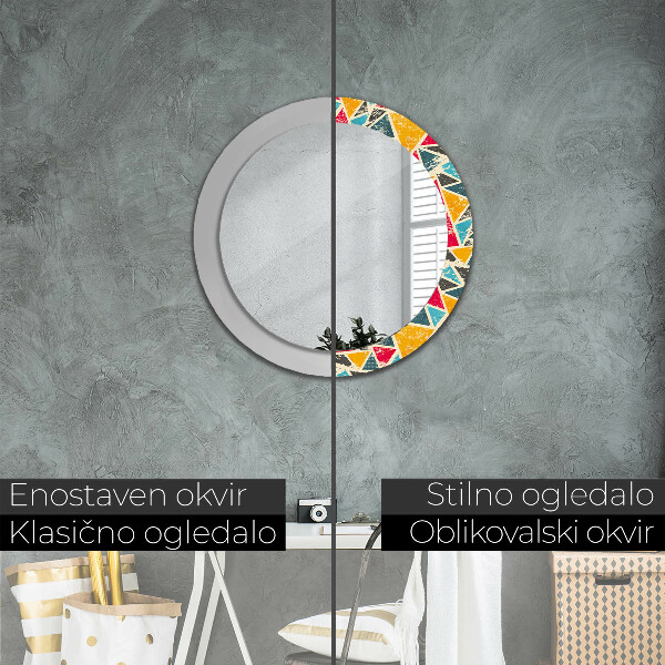 Espelho de parede circular decorativo Composição retro