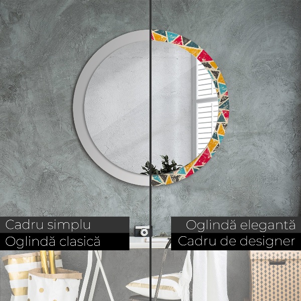Espelho de parede circular decorativo Composição retro