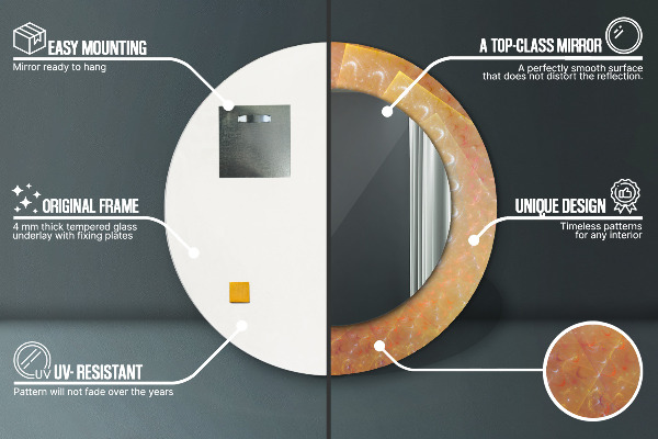 Espelho circular de parede decorativo Espiral abstrata