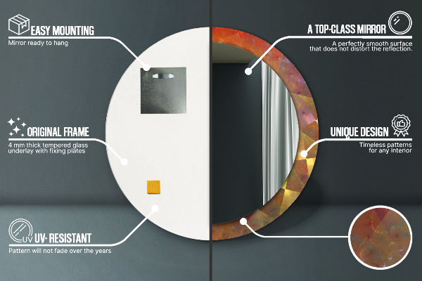 Espelho circular de parede decorativo Espiral abstrata