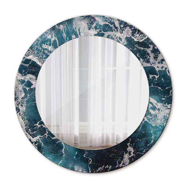 Espelho circular de parede decorativo Mar tempestuoso