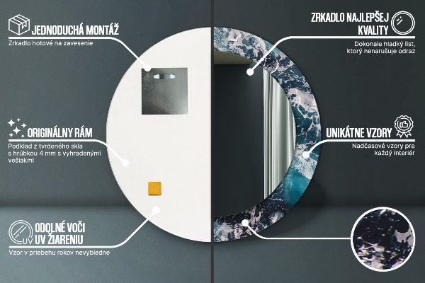 Espelho circular de parede decorativo Mar tempestuoso