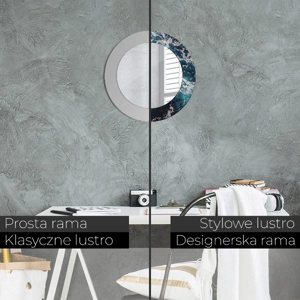 Espelho circular de parede decorativo Mar tempestuoso