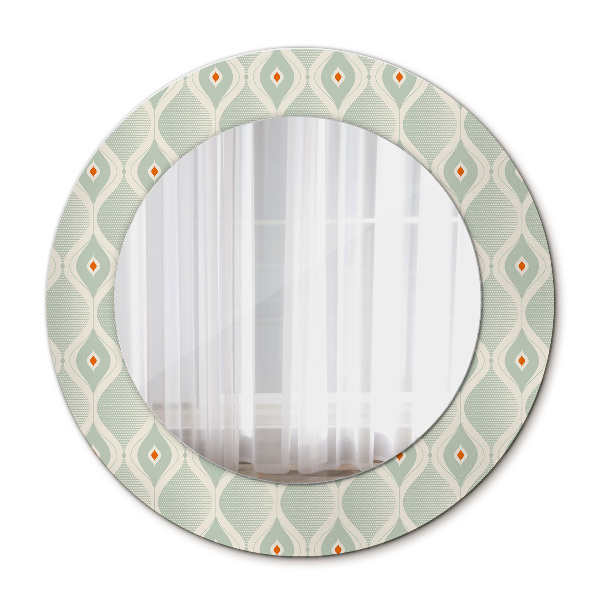 Espelho circular de parede decorativo Padrão vintage claro