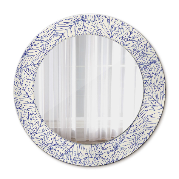 Espelho de parede circular decorativo Contorno de palmeiras tropicais
